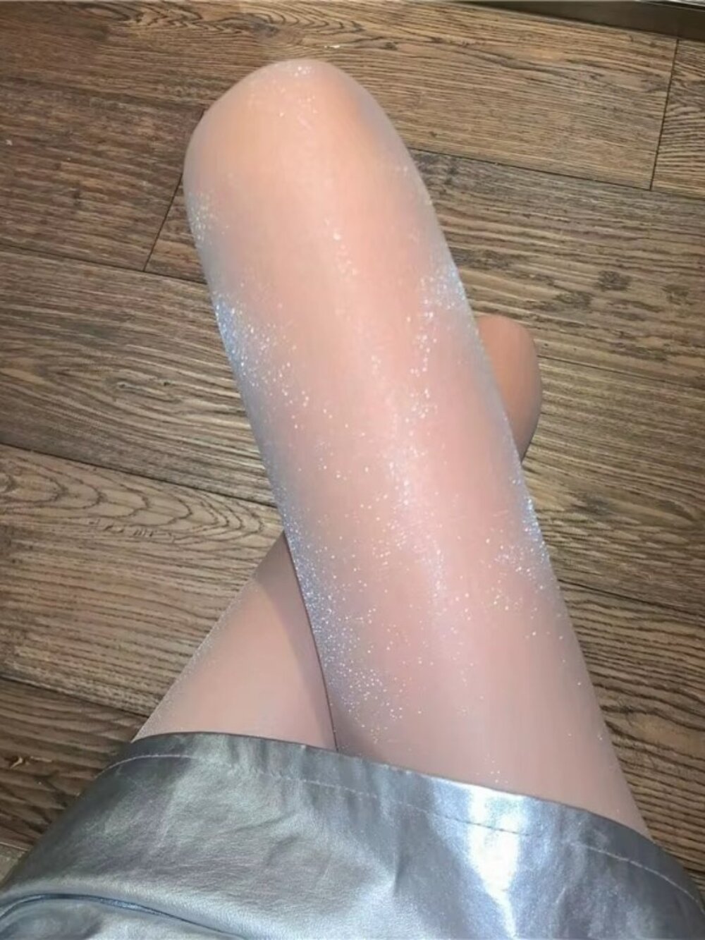 Women's Shimmer Sparkle Reflective Shiny Sheer White Tights Pantyhose Stockings